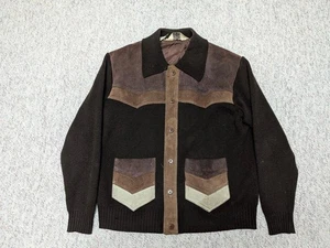 Vintage 70er Jahre Pullover MILLER Rindsleder L Acryl Strick WESTERN Cowboy 44 - Bild 1 von 11
