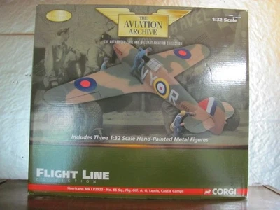 Corgi 1:32 Hurricane MK1 P2923 No-85Sq Flg Off AG Lewis Castle Camps Lmtd Ed 196 - Image 1 of 4