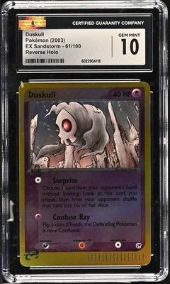 CGC 10 GEM MINT Duskull 61/100 EX Sandstorm REVERSE HOLO 2003 Pokemon Card - Image 1 of 2