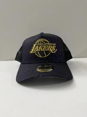 New Era Hat Club 9Forty NFL Los Angeles Lakers Basketball Cap Mens Black Trucker - Image 1 of 4