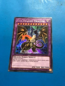 Yugioh Secret Rare Fünfköpfiger Drache BLHR-DE000 1. Auflage - Bild 1 von 2