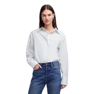NUEVO CON ETIQUETAS Camisa Madewell Alexa Chung Popelina Blanca Ojales Abotonada XS - Imagen 1 de 9