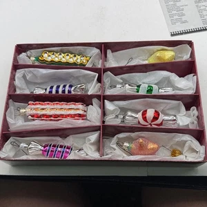 Vintage Hallmark Crown Reflections Sweet Memories Glas Weihnachtsschmuck Süßigkeiten Set - Bild 1 von 15