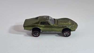 Hot Wheels Redline CUSTOM CORVETTE Olive w/Brown Interior US - Image 1 of 4
