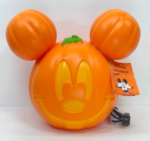 2025 Disney Halloween 11" Mickey Mouse Pumpkin Jack O Lantern Light Up Blow Mold - Picture 1 of 6
