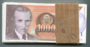 Bosnia & Herzegovina 1000 Dinara 1992 VF X 5 Note Lot P2b 1st Prov. Issue Copy
