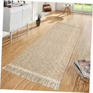 Kitchen Runner Rug, 2'x 4.3' Boho Bathroom Rugs Washable 2'x4.3' Tan/Cream - Picture 1 of 7