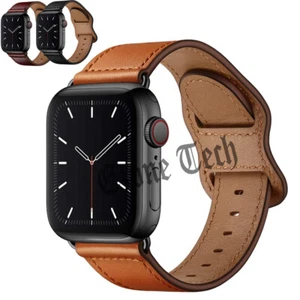 Genuine Leather Watch Band Strap for Apple iWatch Series 6 5 4 3 2 1 SE 38/42MM - Picture 1 of 13