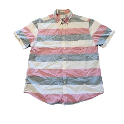 Ricky Singh Cactus Man Shirt Short Sleeve Slim Fit Striped Mens Large EUC  - Image 1 of 4