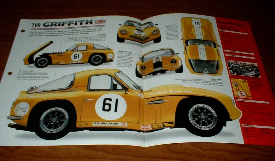 1964 TVR GRIFFITH 400 ORIGINAL IMP BROCHURE SPECS INFO 64 RACING RACE 65 66 67 - Image 1 of 1