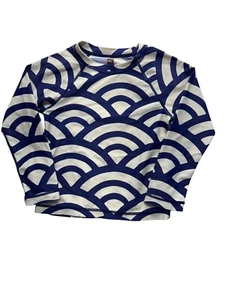 Tea Collection Kids Long Sleeve Rash Guard Swim Top Wave Print Size 4 #9582 - Picture 1 of 7