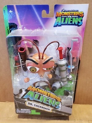 Figura Monsters vs Alien Dr COCKROACH con Lanzador de Émbolo, 2009, Nuevo en Paquete, Toy Quest Foto 1 de 4