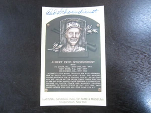 Red Schoendienst Autograph Signed Gold Hall of Fame Postcard Cardinals JSA - Picture 1 of 2