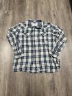 Cody James Pearl Snap Long Sleeve Brown Blue Western Regular Fit Size Large