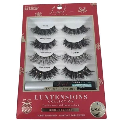 Kiss Lash Couture Luxtensions Collection 4 Pairs Eyelashes & Glue 91239 - Image 1 of 1