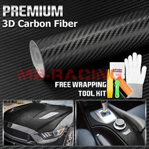 3D Carbon Fiber Black Matte Textured Car Vinyl Wrap Sticker Decal Film Sheet DIY - Picture 1 of 12