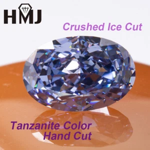 Crushed Ice Oval Tanzanite Purple Loose Cubic Zirconia AAAAA CZ Stone Gemstone - Picture 1 of 7