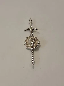 Broche celta escocés de plata esterlina 925 con diseño de espada con sello 3" pulgadas 12,8G - Imagen 1 de 7