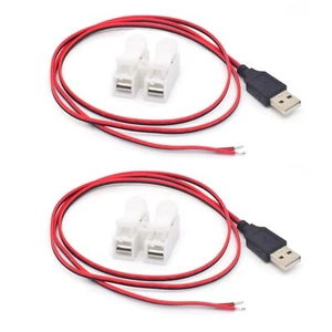 USB Male Pigtail1M/3.3FT 20AWG USB 2.0 Male Plug 2 Pin Bare Wire 5V 5A USB Ex... - Picture 1 of 8