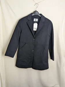 Zara girls wool blend size 13-14y navy blue coat jacket New RRP 50.00 - Picture 1 of 8