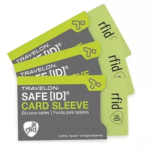 Travelon Safe ID RFID Blocco Carte di Credito e Custodie ID - Set di 3 - Foto 1 di 1