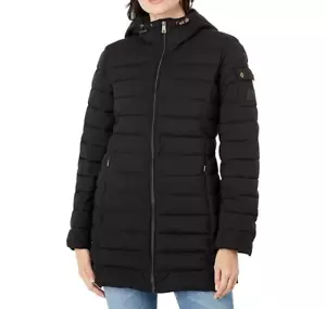 LAUREN Ralph Lauren Stretch Puffer w/Sleeve Patch Pocket Black Coat SZ. XL NWT - Picture 1 of 10