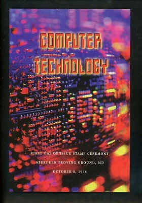 US FDC #3106 USPS Ceremony Program 1996 Aberdeen Maryland Computer Technology - Image 1 of 4