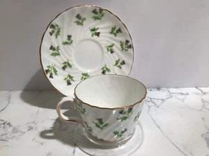 Paragon By Appointment To Her Majesty The Queen Teacup & Saucer Purple Floral - Picture 1 of 2
