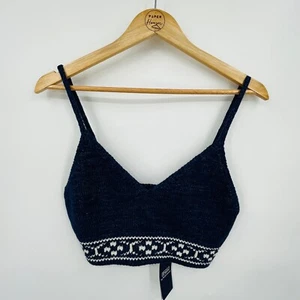 NWT Polo By Ralph Lauren Geo Motif Cropped Knit Tank Top Sz Med Preppy - Picture 1 of 6