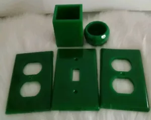 Selbstgemachte Lichtschalter und Steckplatten & Schreibtisch Set Grün Wohndeko Neu - Bild 1 von 3