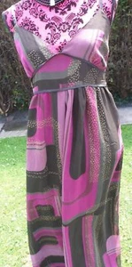 Principles Pink Multi And Black Strappy Maxi Dress Size 10 Holiday Wedding BNWOT - Picture 1 of 11
