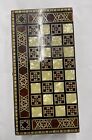 Wood Inlay And Mother Of Pearl Backgammon / Chess Board Game No Pieces