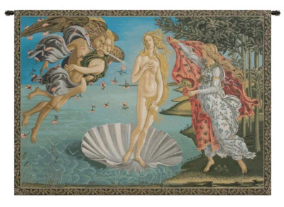 Birth of Venus (Nascita di Venere) Botticelli Italian Woven Tapesty Wall Hanging - Image 1 of 4