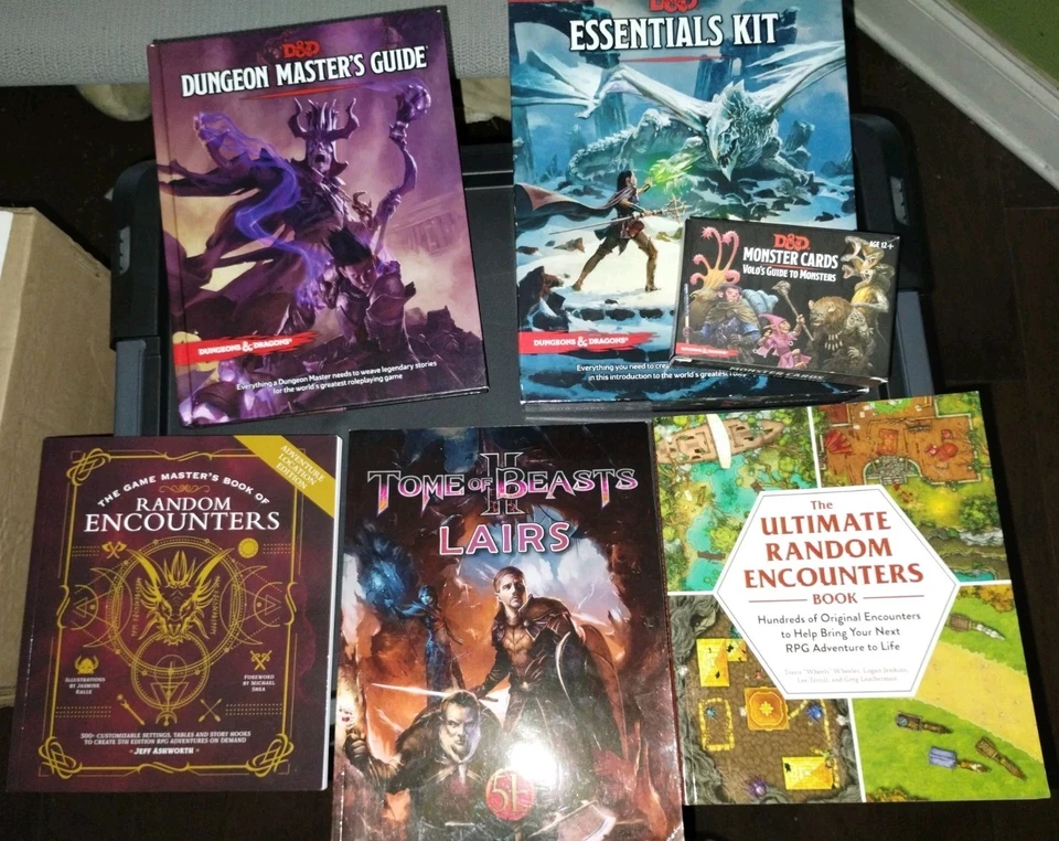 D&D 5e Dungeon Master Essentials набор (без костей) Книга логовищ Случайные Встречи лот - Изображение 1 из 4
