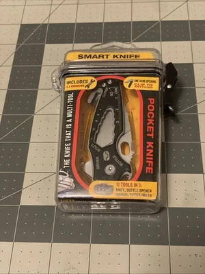TRUE UTILITY SMART POCKET KNIFE 11-in-1 MULTI TOOL W/ WEATHERPROOF CASE CLIP NEW - Image 1 of 4