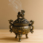 Vintage Brass Dragon Incense Burner Aromatherapy Holder Chinese Incense Pot