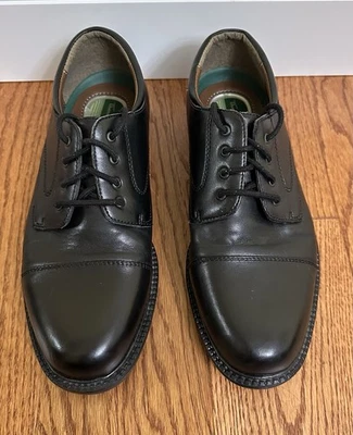 Мужские модельные туфли Thom McAn размер 9,5 Вт черные кожаные с закрытым носком Oxford Karlov 20175 - Изображение 1 из 4