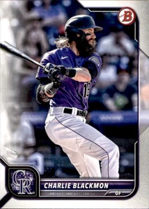 2022 BOWMAN  BASE VETERAN PAPER #75 CHARLIE BLACKMON COLORADO ROCKIES - Picture 1 of 2