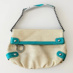 Nine West Woven Straw Shoulder Bag Purse Chain Strap NWT Beach 90s - Picture 1 of 6