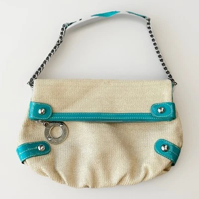 Nine West Woven Straw Shoulder Bag Purse Chain Strap NWT Beach 90s - Image 1 of 4