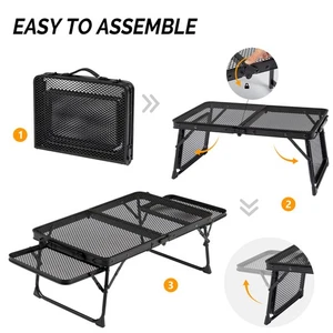 3ft Folding Picnic Table for Grill Outdoor Camping Table Portable Mesh Bag black - Bild 1 von 11