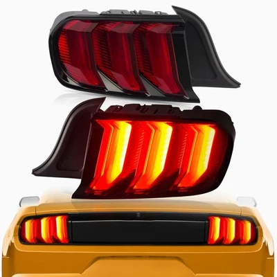 VLAND Tail Lights Red LED For 2015-2020 Ford Mustang  W/5 Modes Sequential Pair - Image 1 of 4