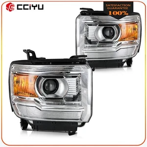 2Pcs Headlights For 2014-2015 GMC Sierra 1500 2015-2019 2500HD 3500HD Left+Right - Picture 1 of 7