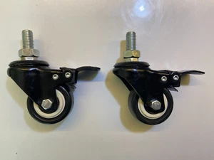Caster Wheels Casters (Set of 2) Heavy Duty Locking Industrial Casters w/ bolts - Picture 1 of 5