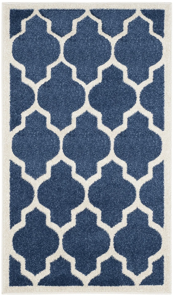 Safavieh Indoor Outdoor Amherst Navy Beige Rug (2'6 ')-AMT420P-24