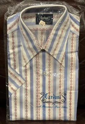 Men’s Vintage Cardani Permanent Press Short Sleeve Buttoned Dress Shirt Size 16 - Image 1 of 4