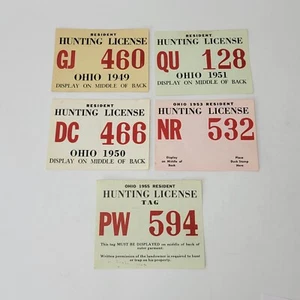 1949 1950 1951 1953 1955 OHIO RESIDENT HUNTING LICENSE LOT - Picture 1 of 8