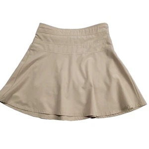 IZOD Stretch Flare Skort (2) Tan Full-Lined Left-Side Zip Key-Pocket - Picture 1 of 6