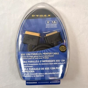 New Dynex 6' IEEE 1284 Parallel Printer Cable DB25 Male Gold .. - Picture 1 of 2