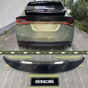 Carbon Fiber Rear Trunk Lid Spoiler Wing Body Kits Fits Tesla Model X 2016-2024 - Picture 1 of 65